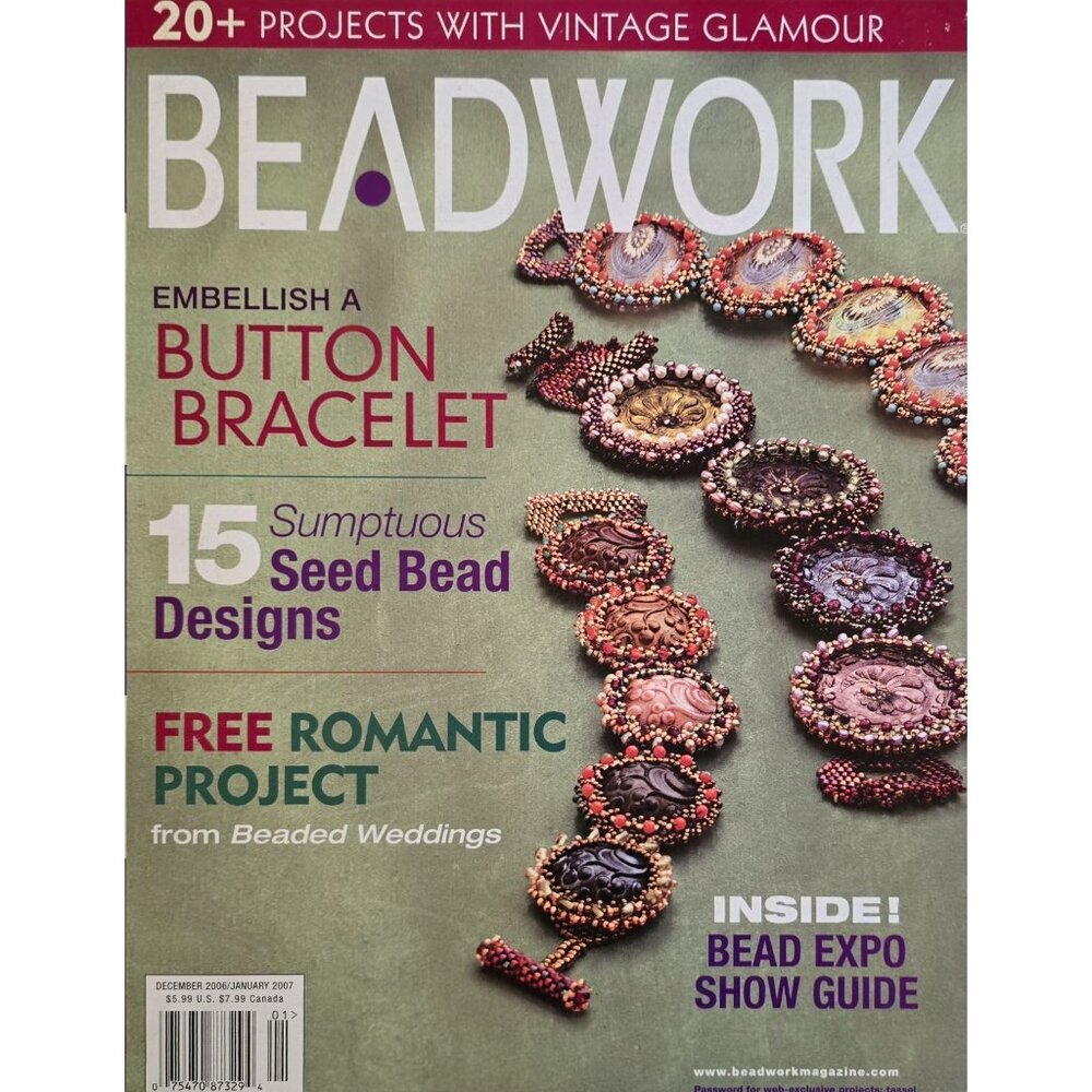 Beadwork Magazine December 2006 January 2007 Embellish A Button Bracelet